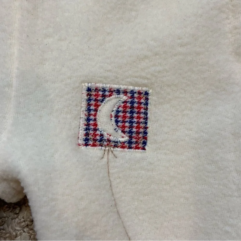 Vintage Carters Cream Fleece One Piece Jumper Size 0-4 Months‎